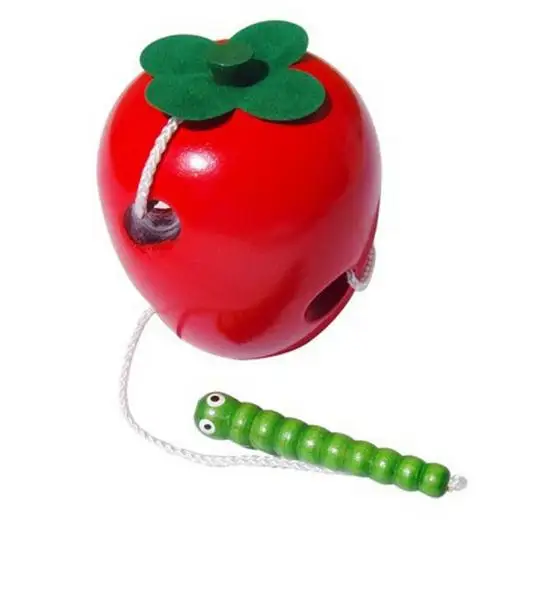 Детские деревянной резьбы гусеницы съесть Apple Паззлы Игрушечные лошадки веселые