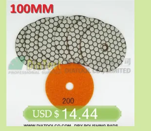 Diatool 7 шт. 100 мм грит#100 diamond сухой Полировальная Подложка для Гранит и Мрамор, 4 дюйма Шлифовальный диск для камень без воды