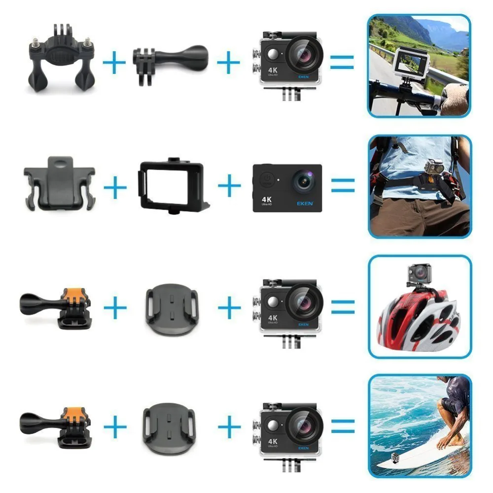 Eken V50 Pro Экшн-камера Ambarella A12 IMX258 Сенсор 4 K 30FPS мотоциклетные Камера Wi-Fi Водонепроницаемый мини Экстрим Камера