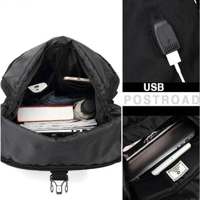 OZUKO фирменный дизайн, мужской рюкзак, водонепроницаемый, USB зарядка, 14 дюймов, рюкзак для ноутбука, школьный рюкзак для подростков, повседневная дорожная сумка для багажа