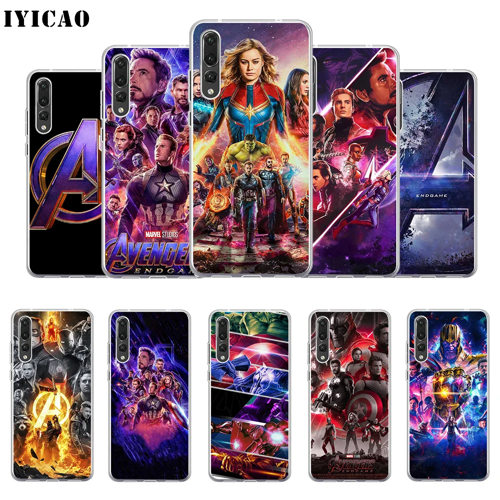 Мягкий силиконовый чехол для телефона IYICAO Avengers Endgame movie Huawei P30 P20 Pro P10 P9 P8 Lite P Smart