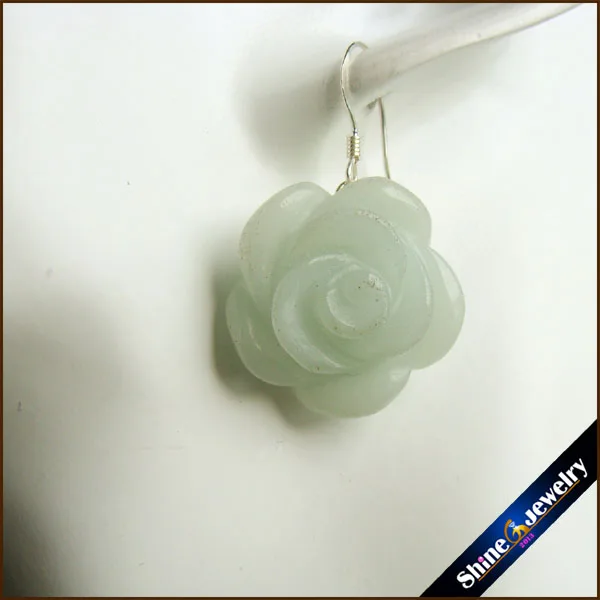 Женские серьги с амазонитом 100% натуральный камень зеленый цвет 925 SterlingSilver apats