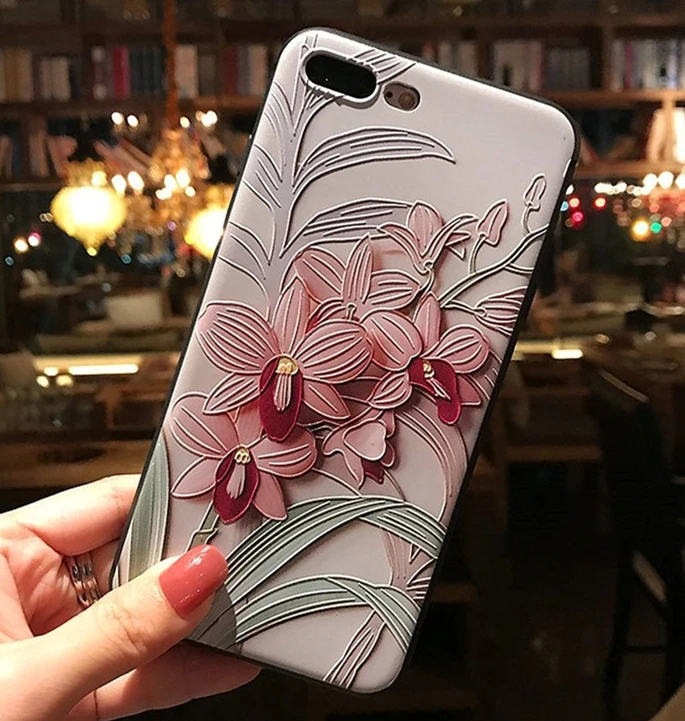 3D с тиснением и изображением цветка чехол для samsung Galaxy S10e S8 S9 S10 A9 A8Star A6 плюс A7 A3 A5 S7 край A30 A50 M10 TPU Защитный чехол