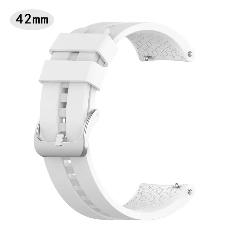 White 42mm Мягкий силиконовый ремешок для часов наручный ремешок на замену для huawei Watch GT элегантный 42 мм/Активный 46 мм Смарт часы браслет аксессуары - Цвет ремешка: White 42mm