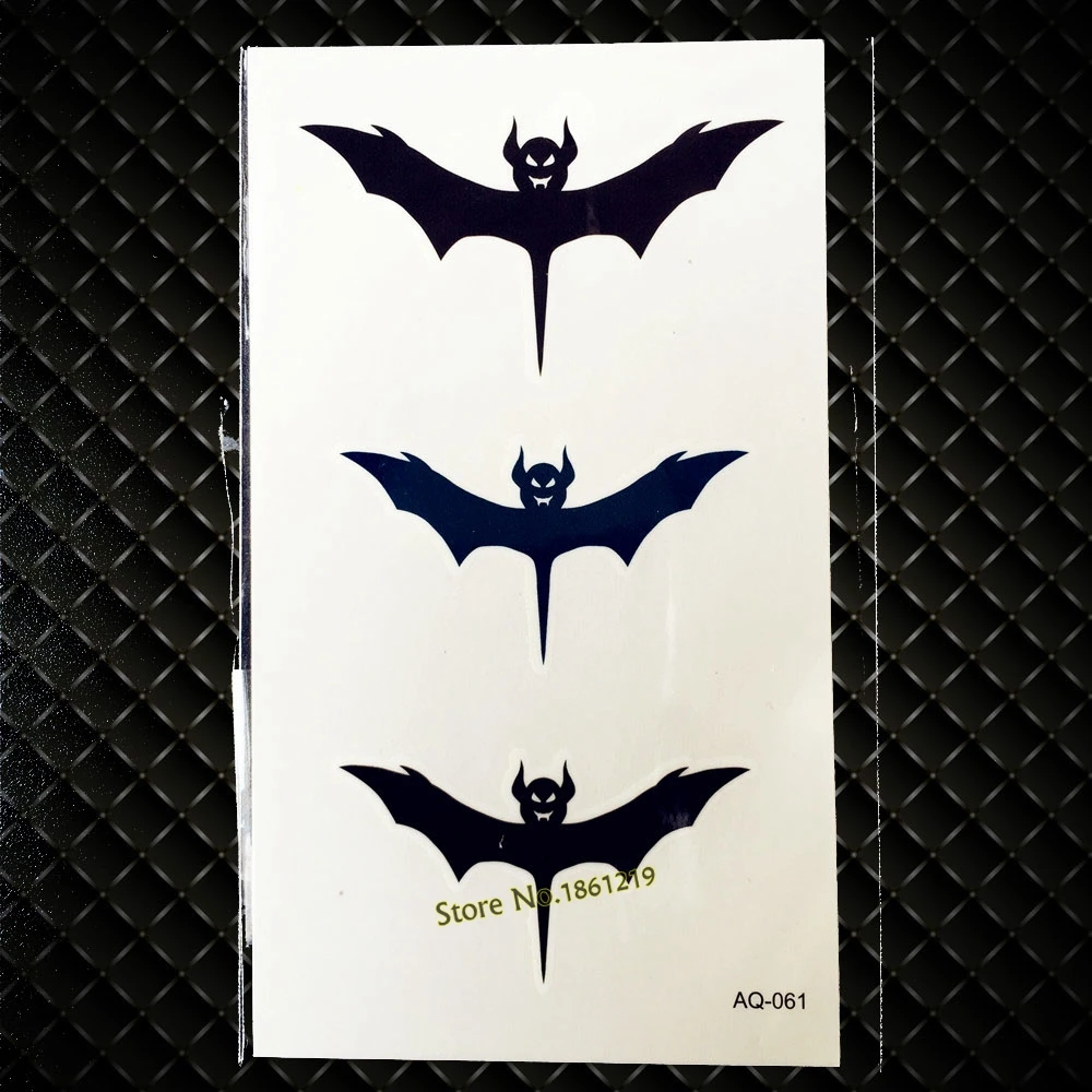 

Disposable Black Fake Bats Tattoo Sticker For Men Women Waterproof Tatoo Makeup Decals Body Art Temporary Tattoo Stickers GAQ061