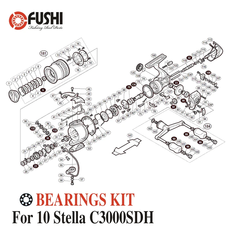 Рыболовная катушка из нержавеющей стали набор шарикоподшипников для Shimano 10 Stella