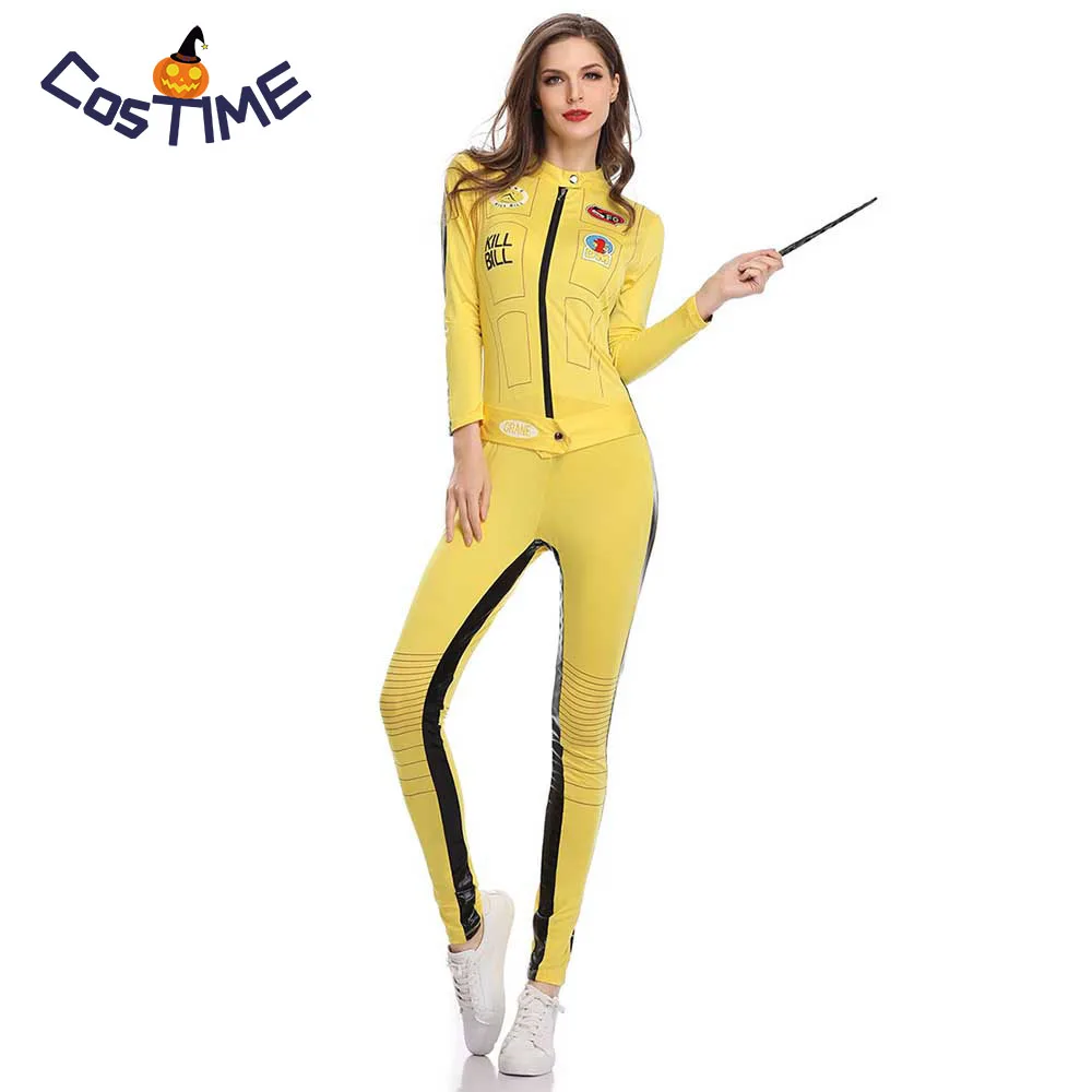 Костюм Беатрикс для женщин яркий желтый костюм мотоцикла ниндзи единоборства