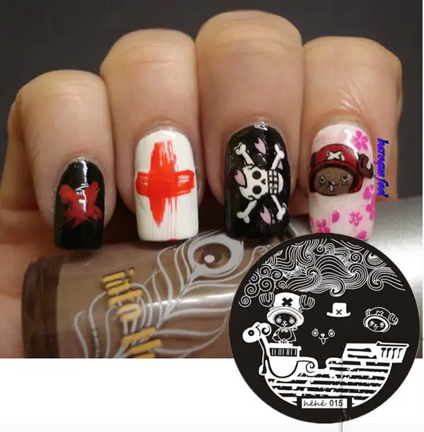 Дизайн ногтей штамп шаблон штамповочной пластины один кусок Тони Чоппер шляпа