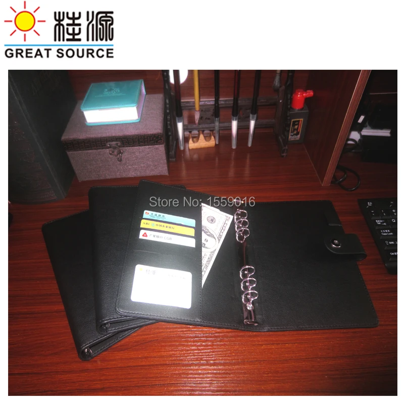Кожаный чехол A5 padfolio кожаный блокнот папка ручка сумка линейка цветные наклейки подарочный набор скоросшиватель с кольцом для A5 планировщик