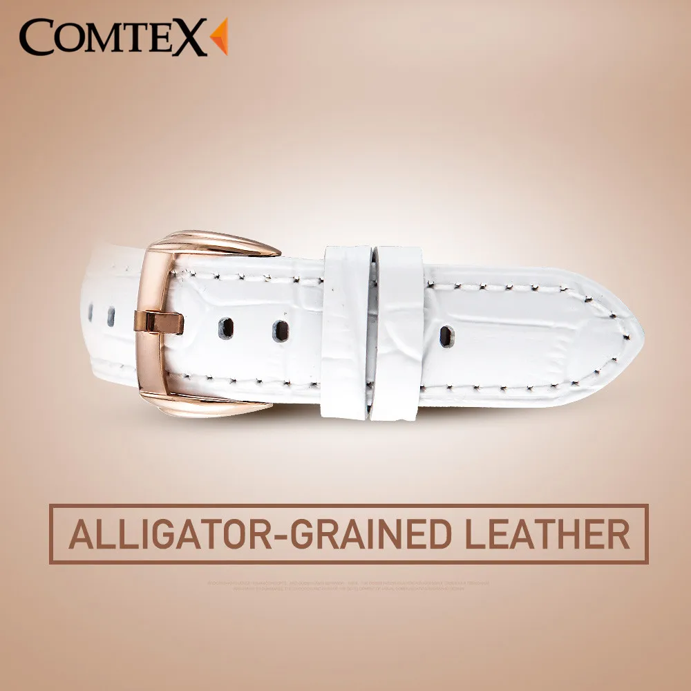 Comtex простой Для женщин Часы женщина сапфир Сферический Стекло белый кожаный