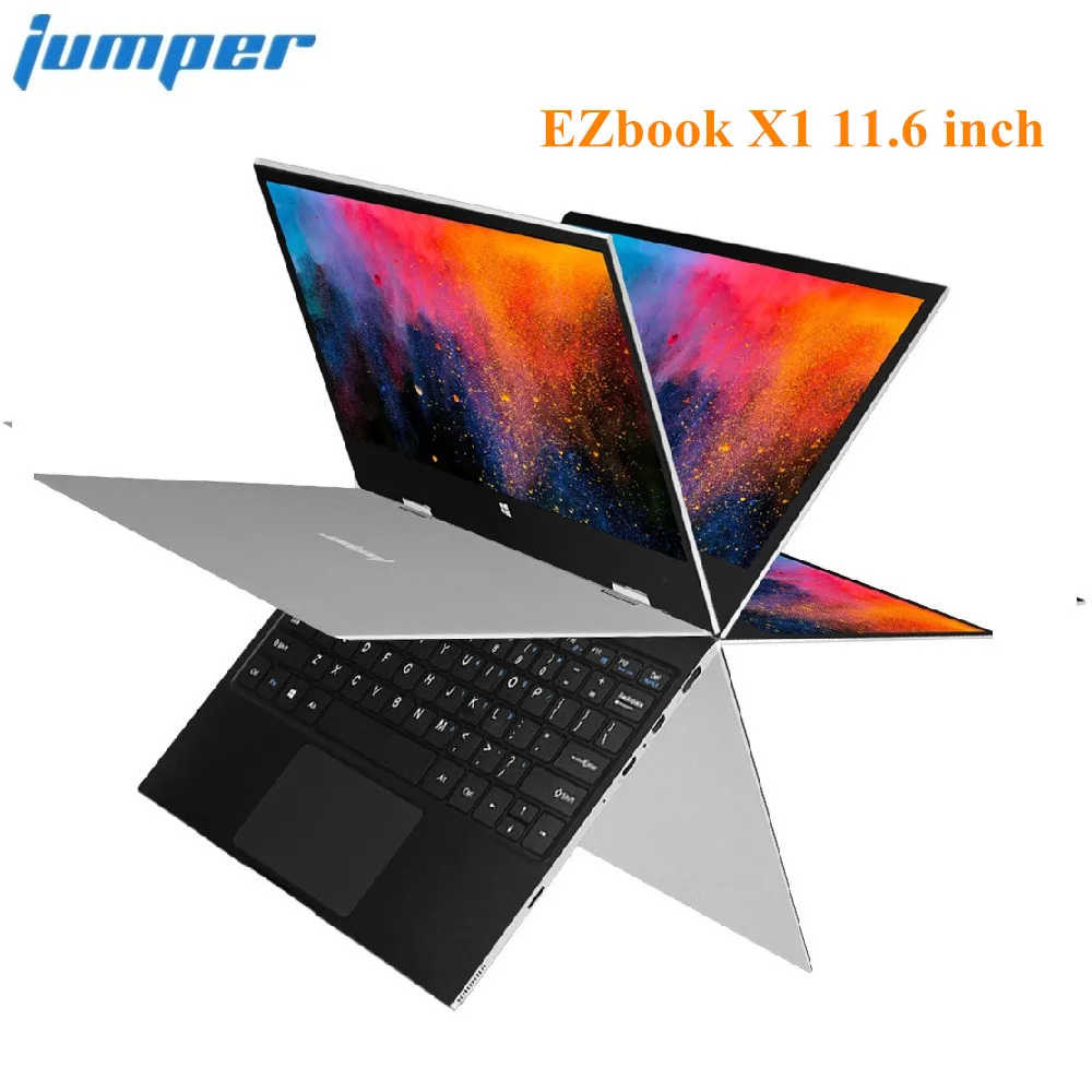 Джемпер EZbook X1 ноутбука 11 6 дюйма Windows 10 Intel Celeron Близнецы озеро N4100 4 ядра Гб