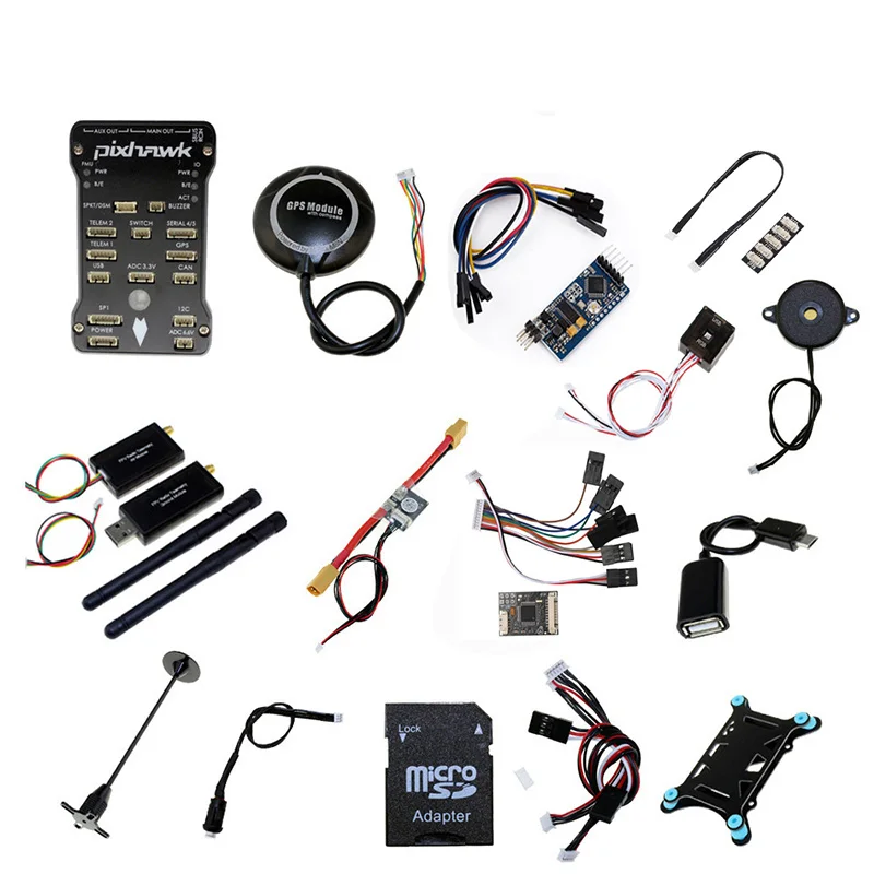 Контроллер полета Pixhawk PX4 PIX 2.4.8 32 Bit+ Телеметрия 433/915+ M8N gps+ Minim OSD+ PM+ переключатель безопасности+ зуммер+ PPM+ IEC+ 4G SD