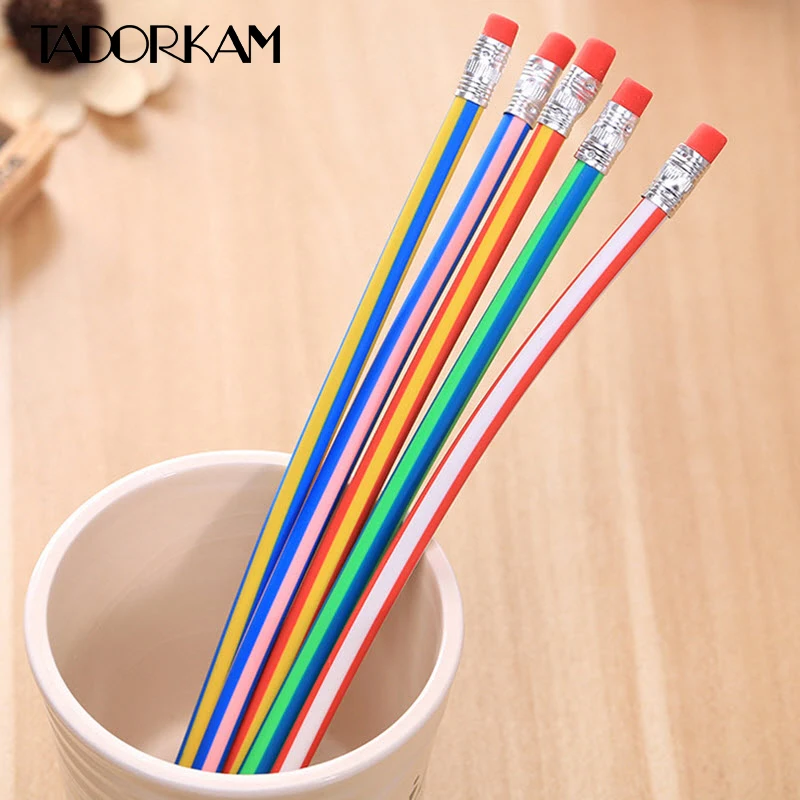 5 шт./лот творческая магия карандаш Бенди Гибкая вислоухая Мягкий с Ластики офис