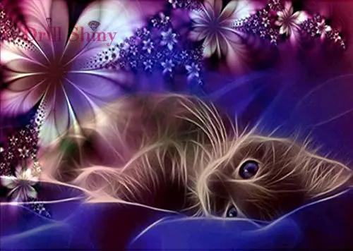 5D полная алмазная живопись &quotлюминесцентная кошка и цветок&quot алмаз украшение в