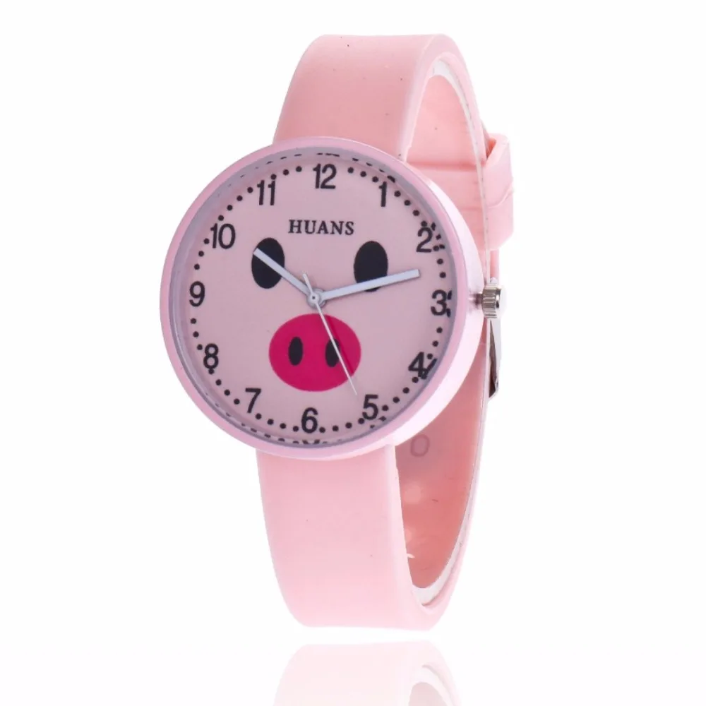 

A new jelly children's watch cartoon cute little girl piggy student couple tiny fresh quartz watch