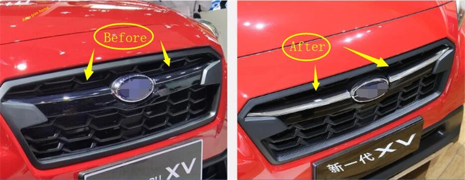 Защитная полоса для передней решетки радиатора Lapetus Накладка Subaru XV Crosstrek 2017 - 2021 ABS