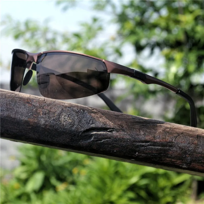 Мужские солнцезащитные очки из алюминиево магниевого сплава прямоугольные для