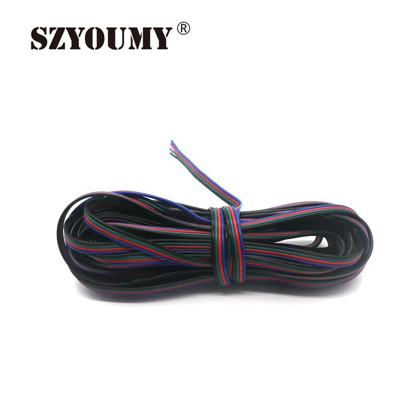 SZYOUMY 200 м 4 контактный кабель для 5050 3528 RGB Светодиодная лента модуль расширения