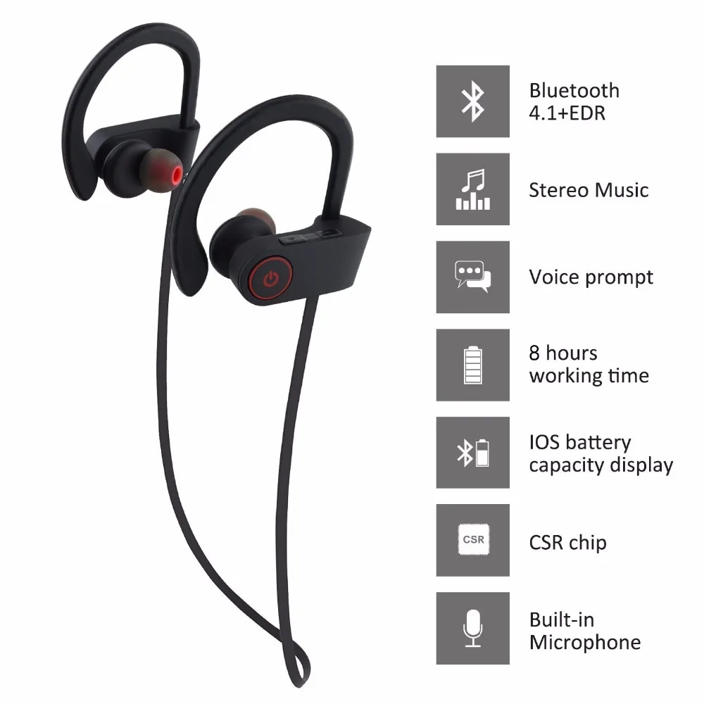 LONGET лучшие Беспроводной Спорт Bluetooth Наушники w/Mic IPX7 Водонепроницаемый HD стерео в