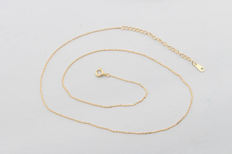Gold 1 шт., 925 пробы, серебряная тонкая цепочка с крестом, розовое золото, ожерелье, цепь для рукоделия, изготовление ювелирных изделий 45 см, женские аксессуары для ключиц - Цвет: Gold