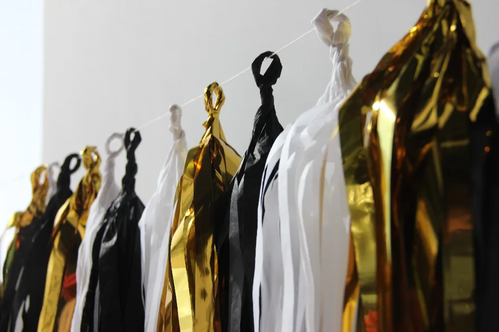 Яркая идея! 20 шт. (белый черный золото) комплект Потрясающие ткани ручной работы