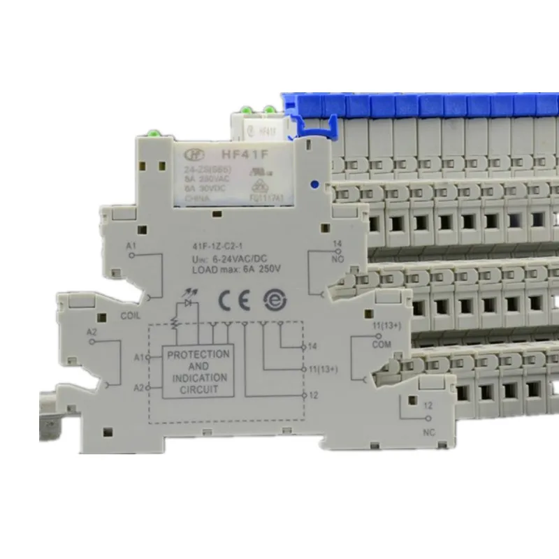 Модульное реле тонкого типа на din-рейку HF41F 24-ZS 41F-1Z-C2-1 HF41F-24-ZS, похожее на PLC-RSC, комбинированное модульное реле