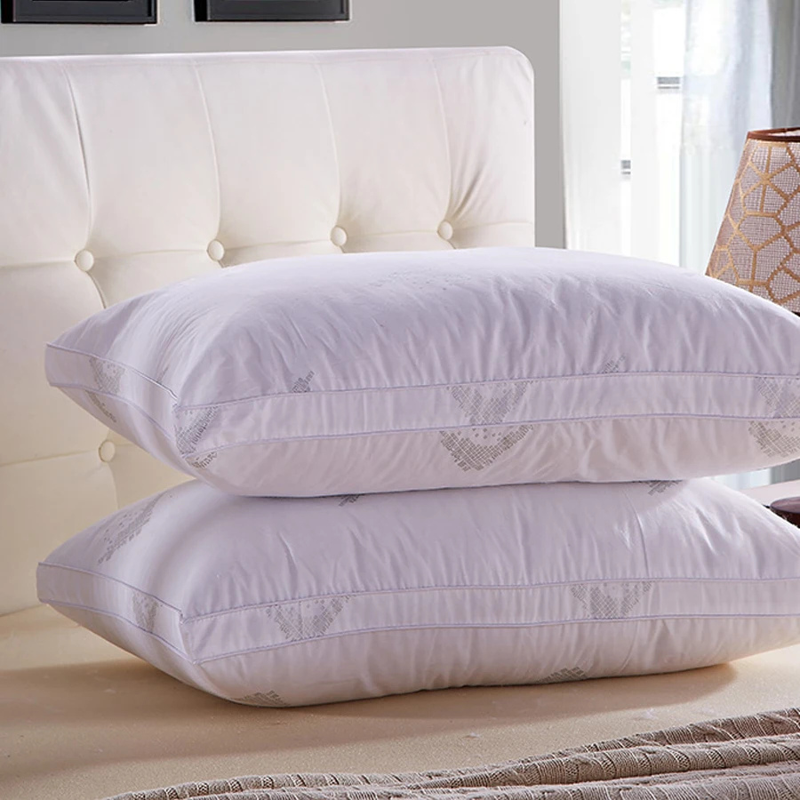 1 шт. пятизвездочный отель Хлопок перо бархатная легкая Подушка нулевое давление