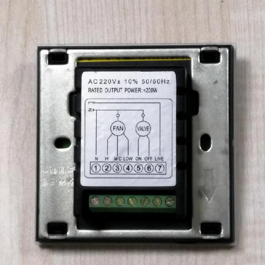 Черный ЖК термостат для центрального кондиционера вентиляторные катушки 2