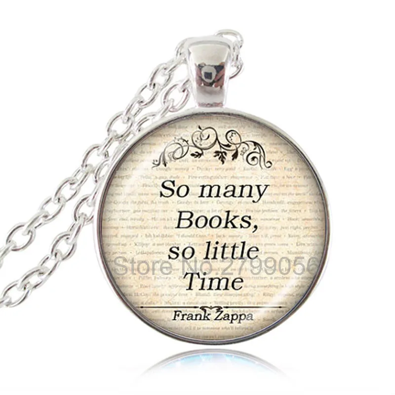 So Many Books Little Time Pendant Book Necklace Old Clock Steampunk Jewelry Quote Gifts for Bookworm Teacher Writer | Украшения и