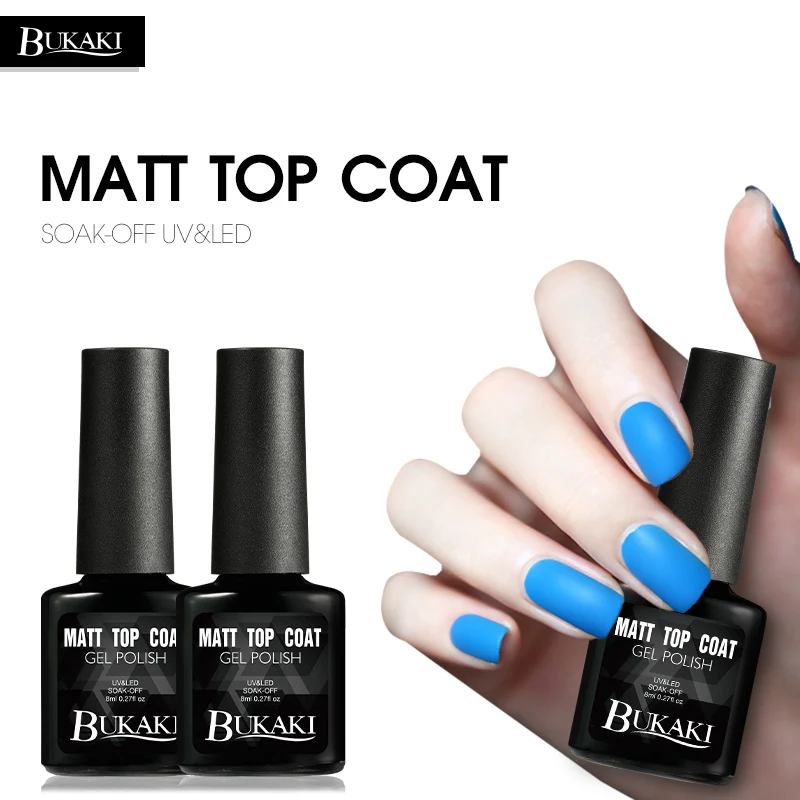 Bukaki Высокое качество Топ Matt Гели для ногтей лак Soak Off долго lsting uv гель матовая Лаки