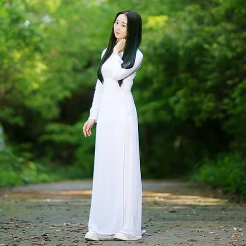 Белая женщина aodai вьетнамская традиционная одежда Ao dai вьетнамские халаты и брюки вьетнамские костюмы Улучшенный Чонсам этнический стиль - Цвет: white
