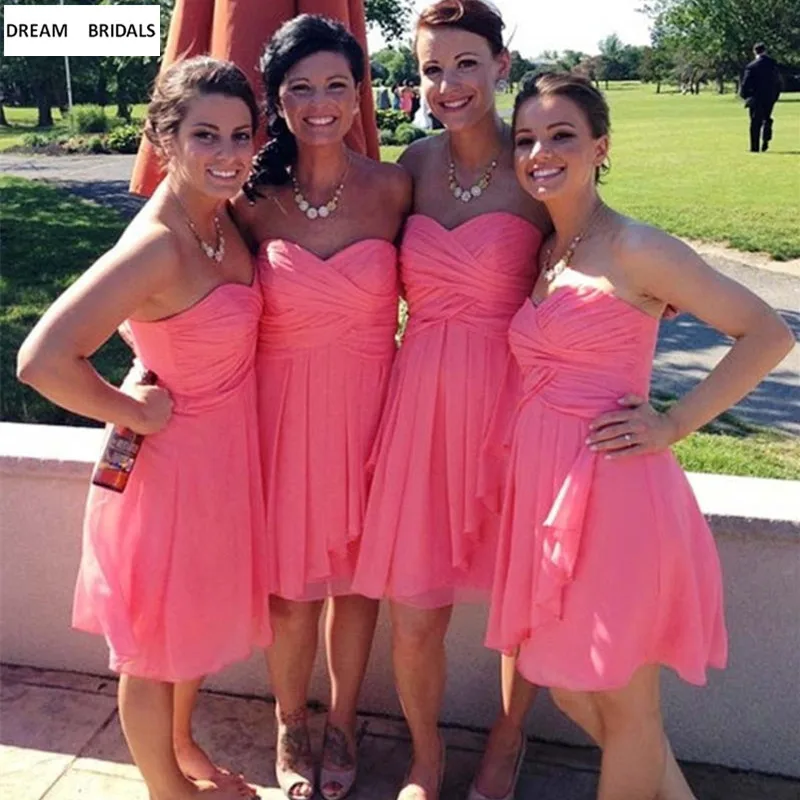 Новинка короткие платья подружки невесты 2019 шифоновое плиссированное платье с