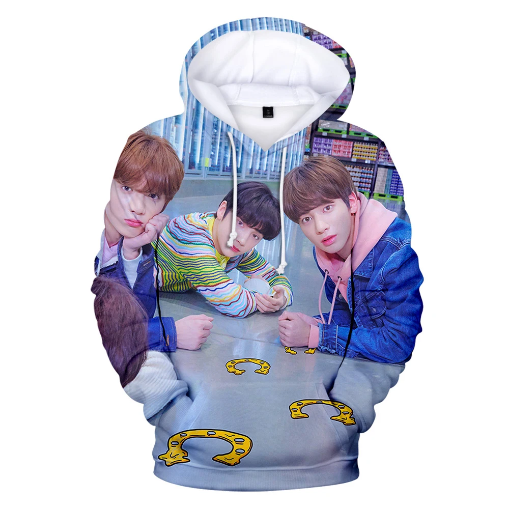 Новая мода TXT 3D Для мужчин s толстовки KPOP Прохладный идол певец уличной моды