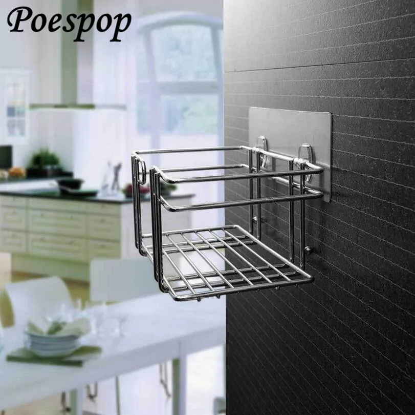 Прочные стеллажи для хранения POSEPOP Полка на присоске ванной комнаты со съемным