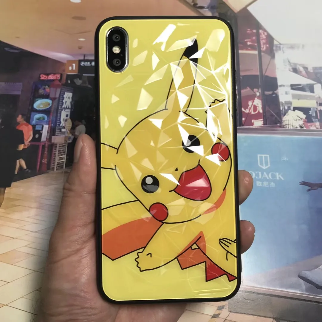 Cute Cartoon diamond shell Winnie Pooh Pikacus Case For iPhone X Xs Max Xr 10 7 8 6 6s Plus Flamingo Sesame Street Cover |