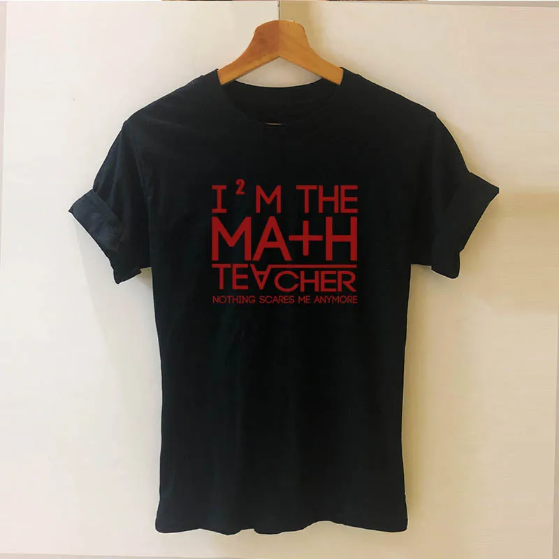 Летняя Новинка, футболка с надписью «Have No Fear The Math Teacher is here», хлопковая футболка с коротким рукавом для женщин и девочек, забавная футболка с надписью «Find Variable X» - Цвет: BLACK