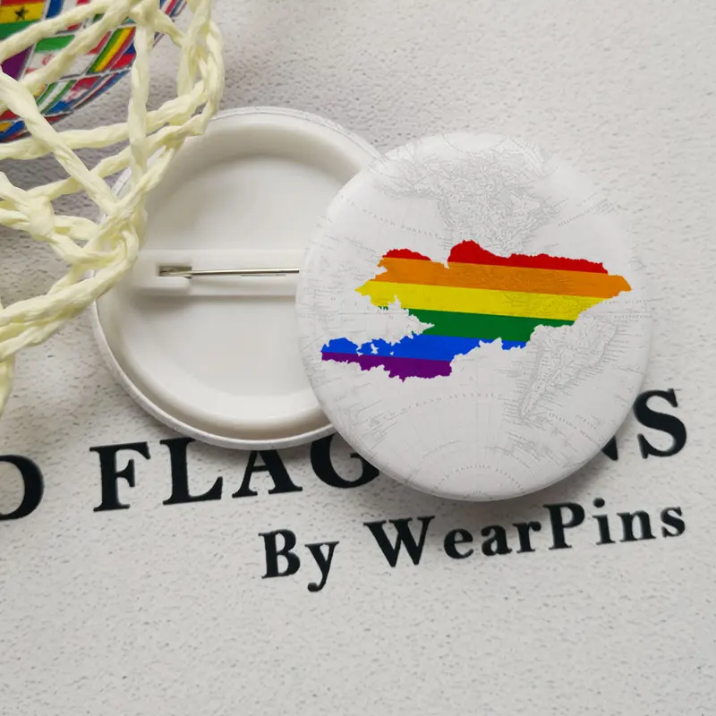 Карта флага Киргизии жестяные булавки ЛГБТ фотография|Броши| |