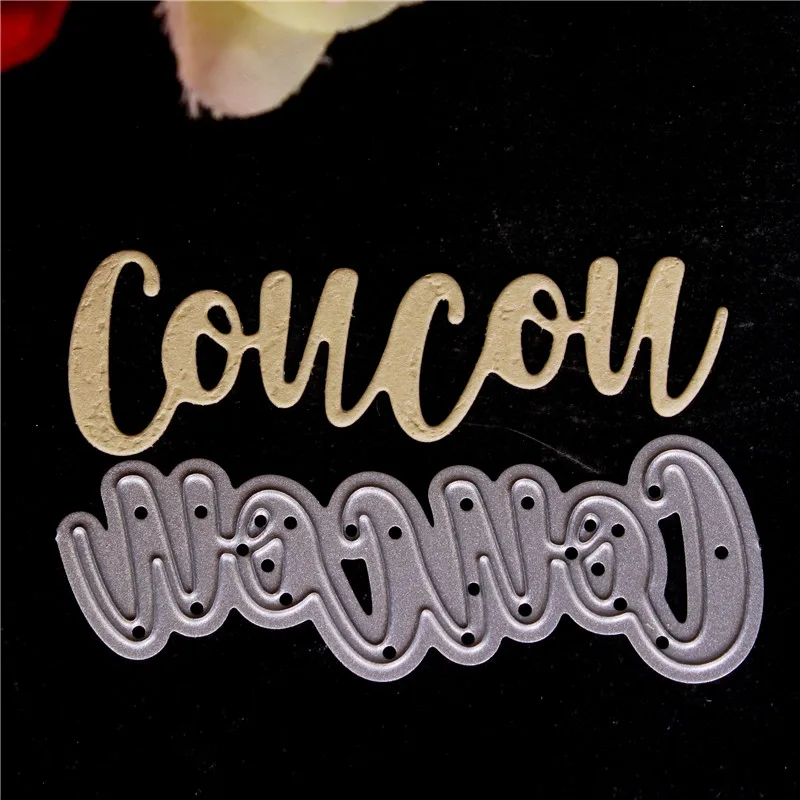 

New French Text Word Metal Cutting Dies Mold Scrapbook Paper