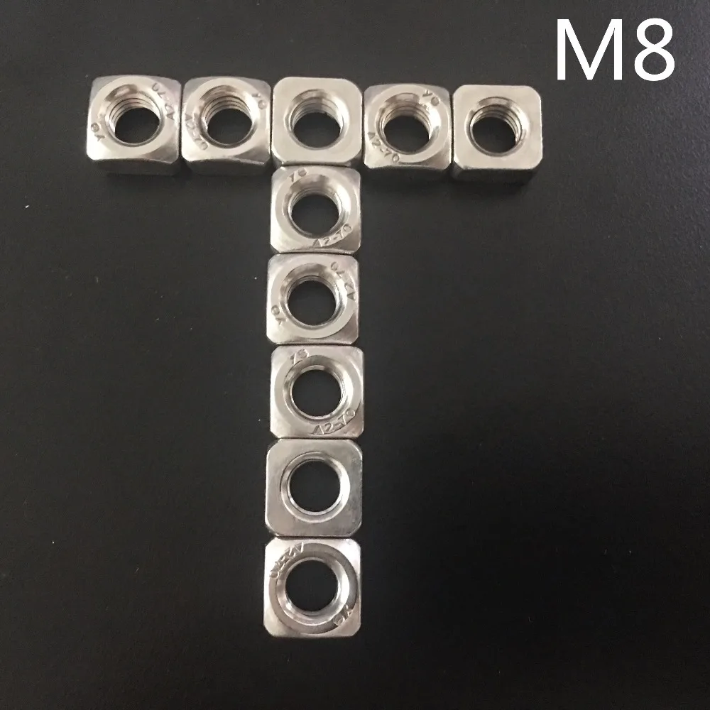 

10pcs/lot J573 Stainless Steel Mini Square Nut Side Length 12.8mm M8 Nuts DIY Furniture Home Decoration Use