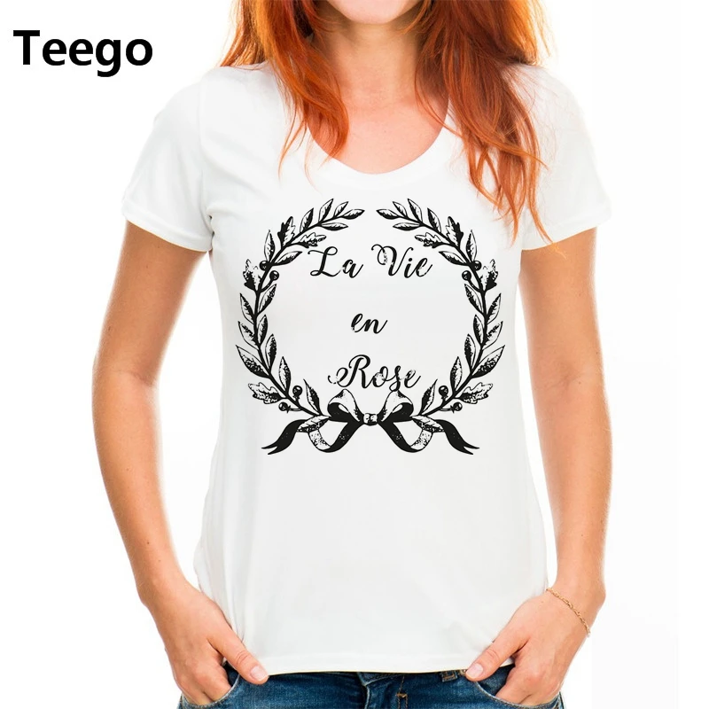 Горячая Распродажа 2018 г. Новые летние модные женские с коротким рукавом La Vie En Rose