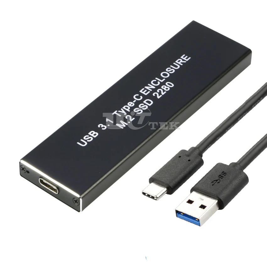 Внешний корпус для m.2 ngff 2280 B + M SSD канал с кабелем (без SSD) накопителем M2 до 1 Type C