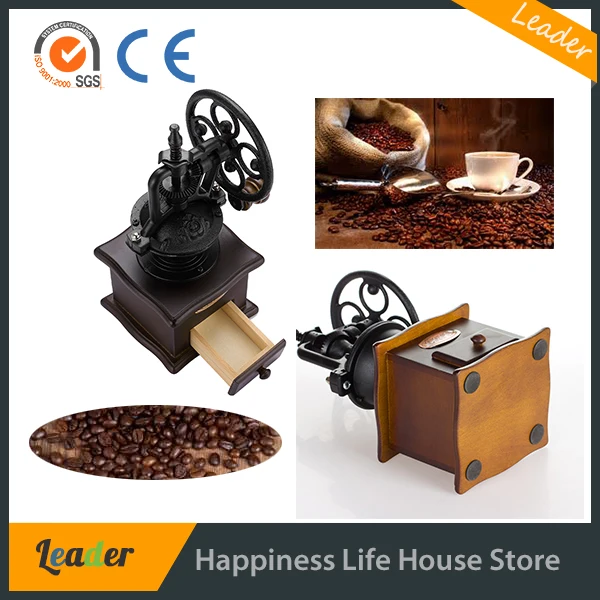 Деревянный Ручной Кофемолке Винтажном Стиле Кофемолки |