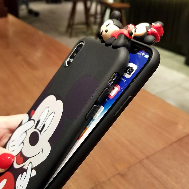 Для iPhone Xs max чехол 3D мышь животное мультфильм для XR 8 8plus 6 6splus X 7 plus lover fundas ремень |