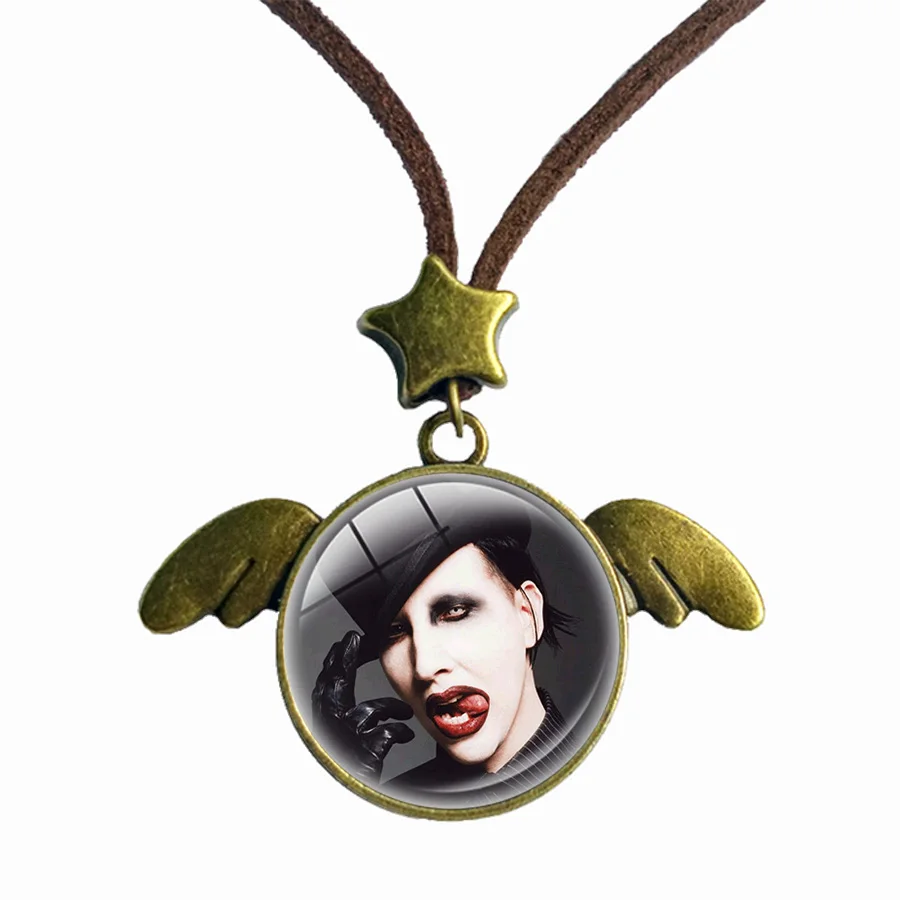 Мэрилин Мэнсон искусственный бархатные Шнурки Браслет Крылья Ангела ожерелье