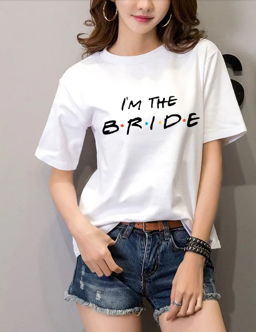 Qpcs я делаю с круглым вырезом футболки девичник вечерние невесты Для женщин