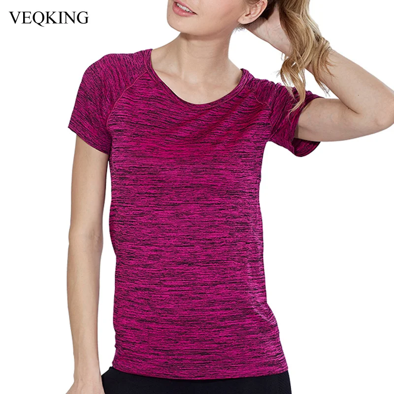 Женская быстросохнущая спортивная рубашка VEQKING профессиональный дышащий топ с
