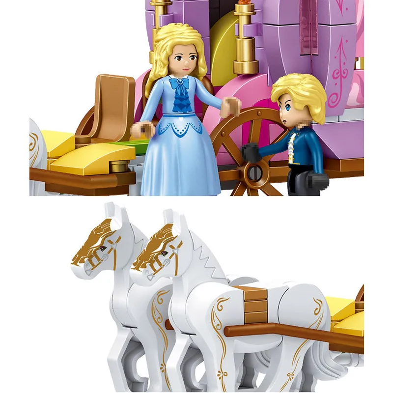 Золушка принцесса королевская карета строительные блоки фигурки принцесс Legoings