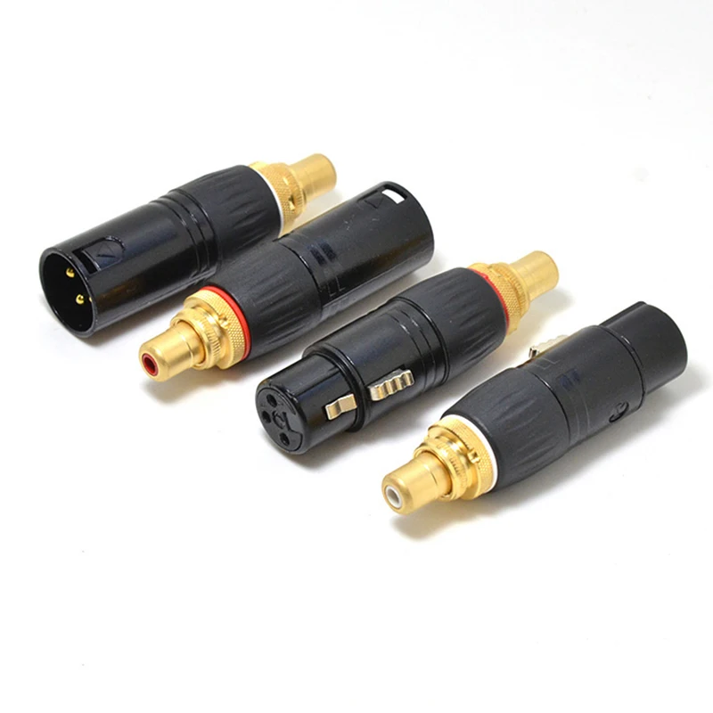XLR для RCA гнездо адаптер позолоченный балансный кабель штекер