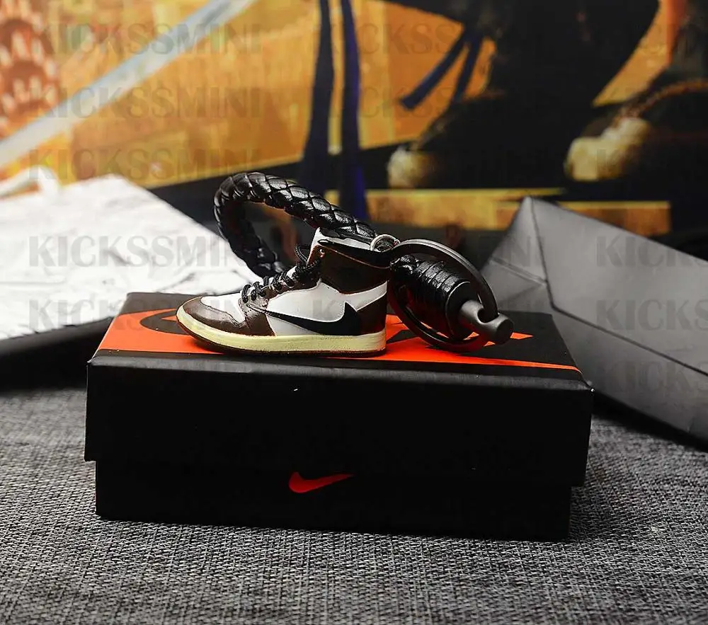 sk005-85 a shoe DIY Jordan Ретро OG Air Jordan 1 Черное кружево 3D брелок в виде кроссовка сумка коробка кулон пара Кукла аксессуар - Цвет: sk005-85 a shoe