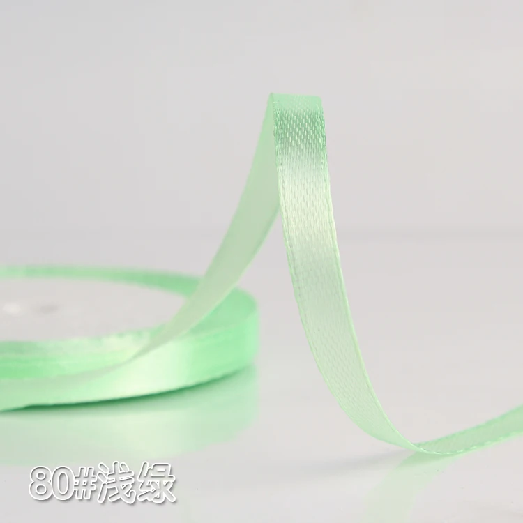 Light Green 22 метра/рулон 6 мм шелковых атласных лент Свадебная декоративная подарочная упаковка аксессуары DIY ручной работы обратно в школу ленты - Цвет: Light Green